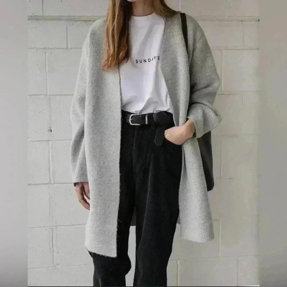 OAK + FORT Sweaters - OAK+ FORT cardigan in Gray